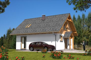  Projekt domu L-92 Dom jaskółcza szkieletowy (BBD1137) - projekt domu parterowego z poddaszem - Zdjęcie 3