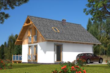  Projekt domu L-92 Dom jaskółcza szkieletowy (BBD1137) - projekt domu parterowego z poddaszem - Zdjęcie 4