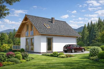  Projekt domu L-92 Dom jaskółcza szkieletowy (BBD1137) - projekt domu parterowego z poddaszem - Zdjęcie 4