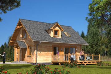  Projekt domu L-92 Dom jaskółcza z bali (BBD1138) - projekt domu parterowego z poddaszem - Zdjęcie 4