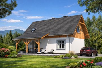  Projekt domu L-84 Dom krótka szkieletowy (BBD1141) - projekt domu parterowego z poddaszem - Zdjęcie 4