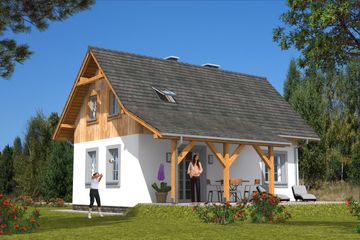  Projekt domu L-84 Dom krótka szkieletowy (BBD1141) - projekt domu parterowego z poddaszem - Zdjęcie 4