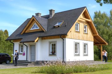  Projekt domu L-84 Dom krótka szkieletowy (BBD1141) - projekt domu parterowego z poddaszem - Zdjęcie 1