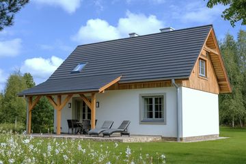  Projekt domu L-84 Dom krótka szkieletowy (BBD1141) - projekt domu parterowego z poddaszem - Zdjęcie 3