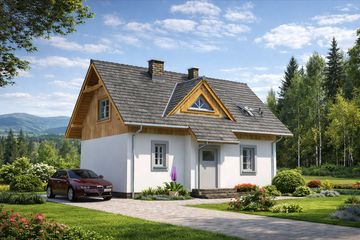  Projekt domu L-84 Dom krótka szkieletowy (BBD1141) - projekt domu parterowego z poddaszem - Zdjęcie 3