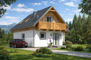  Projekt domu L-81 Dom odległa szkieletowy (BBD1143) - projekt domu parterowego z poddaszem - Zdjęcie 2