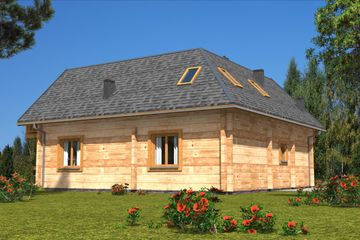  Projekt domu L-81 Dom odległa z bali (BBD1144) - projekt domu parterowego z poddaszem - Zdjęcie 4