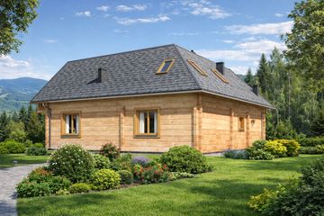  Projekt domu L-81 Dom odległa z bali (BBD1144) - projekt domu parterowego z poddaszem - Zdjęcie 4