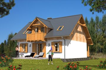  Projekt domu L-94 Dom szkolna szkieletowy (BBD1145) - projekt domu parterowego z poddaszem - Zdjęcie 3