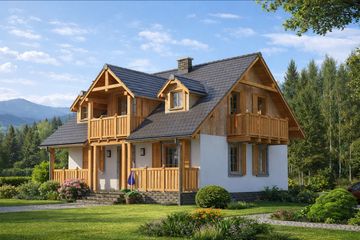  Projekt domu L-94 Dom szkolna szkieletowy (BBD1145) - projekt domu parterowego z poddaszem - Zdjęcie 1