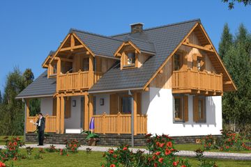  Projekt domu L-94 Dom szkolna szkieletowy (BBD1145) - projekt domu parterowego z poddaszem - Zdjęcie 1