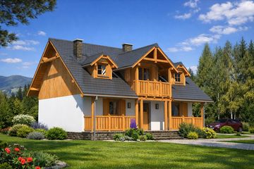  Projekt domu L-94 Dom szkolna szkieletowy (BBD1145) - projekt domu parterowego z poddaszem - Zdjęcie 2