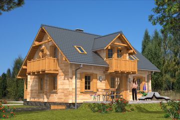  Projekt domu L-94 Dom szkolna z bali (BBD1146) - projekt domu parterowego z poddaszem - Zdjęcie 4