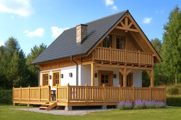  Projekt domu L-95 Dom solna szkieletowy (BBD1147) - projekt domu parterowego z poddaszem - Zdjęcie 1