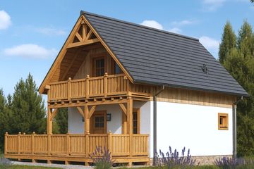  Projekt domu L-95 Dom solna szkieletowy (BBD1147) - projekt domu parterowego z poddaszem - Zdjęcie 2