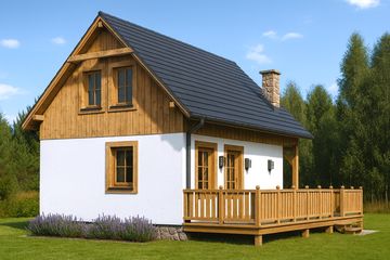  Projekt domu L-95 Dom solna szkieletowy (BBD1147) - projekt domu parterowego z poddaszem - Zdjęcie 3