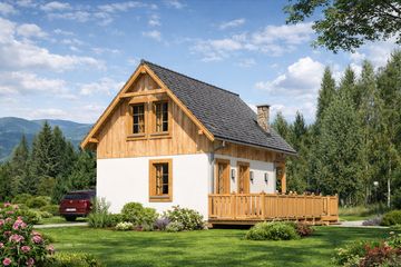  Projekt domu L-95 Dom solna szkieletowy (BBD1147) - projekt domu parterowego z poddaszem - Zdjęcie 3