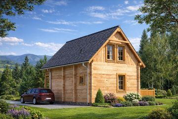  Projekt domu L-95 Dom solna z bali (BBD1148) - projekt domu parterowego z poddaszem - Zdjęcie 4