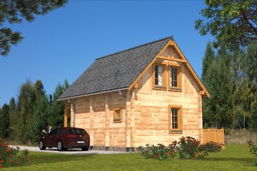  Projekt domu L-95 Dom solna z bali (BBD1148) - projekt domu parterowego z poddaszem - Zdjęcie 4