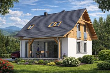  Projekt domu L-97 Dom tulipanowa szkieletowy (BBD1151) - projekt domu parterowego z poddaszem - Zdjęcie 3