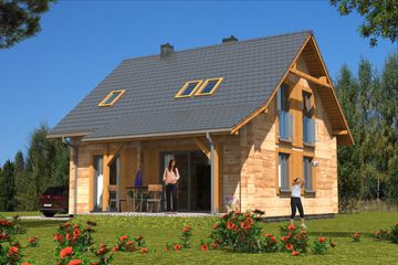  Projekt domu L-97 Dom z bali (BBD1152) - projekt domu parterowego z poddaszem - Zdjęcie 2