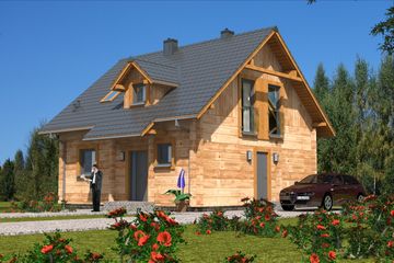  Projekt domu L-97 Dom z bali (BBD1152) - projekt domu parterowego z poddaszem - Zdjęcie 3