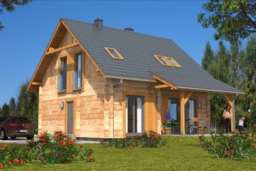  Projekt domu L-97 Dom z bali (BBD1152) - projekt domu parterowego z poddaszem - Zdjęcie 4