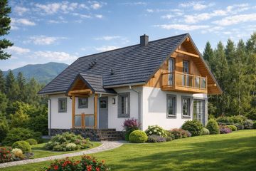  Projekt domu L-99 Dom polna szkieletowy (BBD1153) - projekt domu parterowego z poddaszem - Zdjęcie 3