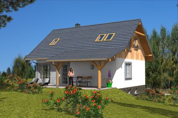  Projekt domu L-99 Dom polna szkieletowy (BBD1153) - projekt domu parterowego z poddaszem - Zdjęcie 3