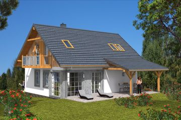  Projekt domu L-99 Dom polna szkieletowy (BBD1153) - projekt domu parterowego z poddaszem - Zdjęcie 4