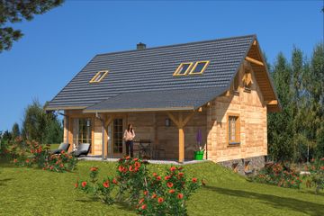  Projekt domu L-99 Dom polna z bali (BBD1154) - projekt domu parterowego z poddaszem - Zdjęcie 3