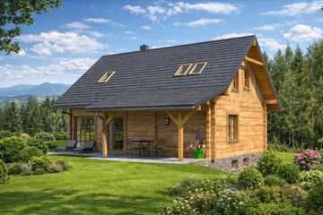 Projekt domu L-99 Dom polna z bali (BBD1154) - projekt domu parterowego z poddaszem - Zdjęcie 4