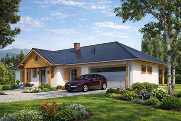  Projekt domu A-105 Dom bociania szkieletowy (BBD1157) - projekt domu parterowego - Zdjęcie 1