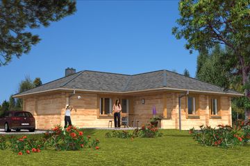  Projekt domu A-106 Dom z bali (BBD1159) - projekt domu parterowego - Zdjęcie 1