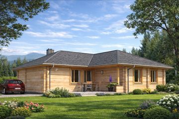  Projekt domu A-106 Dom browarna z bali (BBD1159) - projekt domu parterowego - Zdjęcie 1