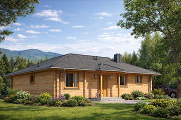  Projekt domu A-106 Dom browarna z bali (BBD1159) - projekt domu parterowego - Zdjęcie 2