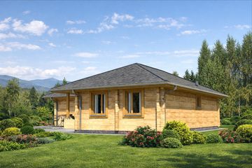  Projekt domu A-106 Dom browarna z bali (BBD1159) - projekt domu parterowego - Zdjęcie 4