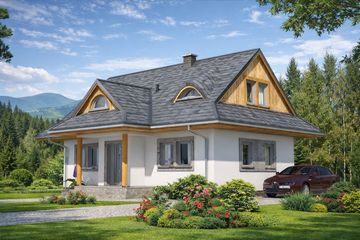  Projekt domu A-102 Dom wronia szkieletowy (BBD1164) - projekt domu parterowego z poddaszem - Zdjęcie 2