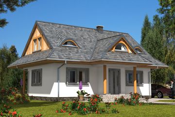  Projekt domu A-102 Dom wronia szkieletowy (BBD1164) - projekt domu parterowego z poddaszem - Zdjęcie 1