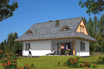  Projekt domu A-102 Dom wronia szkieletowy (BBD1164) - projekt domu parterowego z poddaszem - Zdjęcie 3