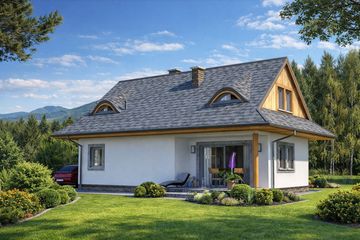  Projekt domu A-102 Dom wronia szkieletowy (BBD1164) - projekt domu parterowego z poddaszem - Zdjęcie 3