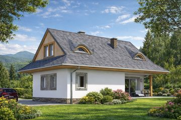  Projekt domu A-102 Dom wronia szkieletowy (BBD1164) - projekt domu parterowego z poddaszem - Zdjęcie 4