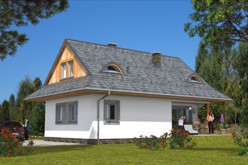  Projekt domu A-102 Dom wronia szkieletowy (BBD1164) - projekt domu parterowego z poddaszem - Zdjęcie 4