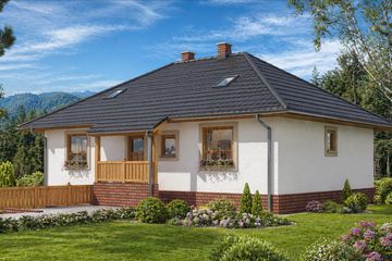  Projekt domu A-110 Dom kasztanowa szkieletowy (BBD1172) - projekt domu parterowego - Zdjęcie 2