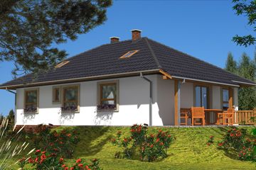  Projekt domu A-110 Dom kasztanowa szkieletowy (BBD1172) - projekt domu parterowego - Zdjęcie 3