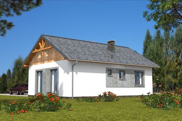  Projekt domu A-112 Dom wiśniowa szkieletowy (BBD1176) - projekt domu parterowego - Zdjęcie 4