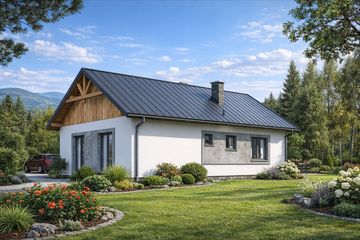  Projekt domu A-112 Dom wiśniowa szkieletowy (BBD1176) - projekt domu parterowego - Zdjęcie 4