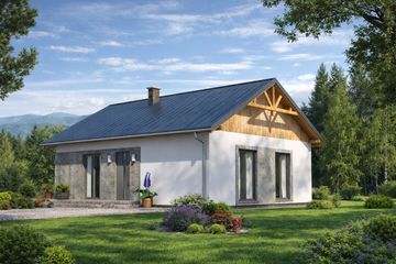  Projekt domu A-112 Dom wiśniowa szkieletowy (BBD1176) - projekt domu parterowego - Zdjęcie 3