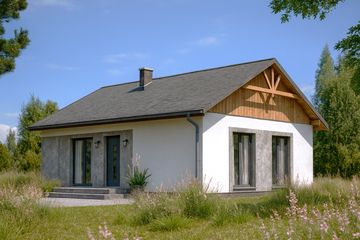  Projekt domu A-112 Dom wiśniowa szkieletowy (BBD1176) - projekt domu parterowego - Zdjęcie 2