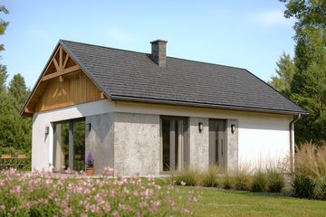  Projekt domu A-112 Dom wiśniowa szkieletowy (BBD1176) - projekt domu parterowego - Zdjęcie 1